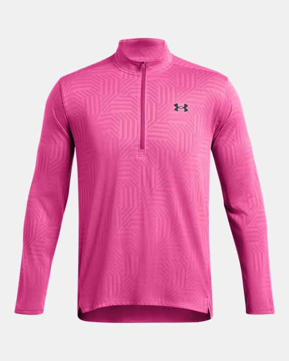 Koszulka męska UA Tech™ Vent Geotessa z zamkiem do połowy długości, Pink, pdpMainDesktop image number 3